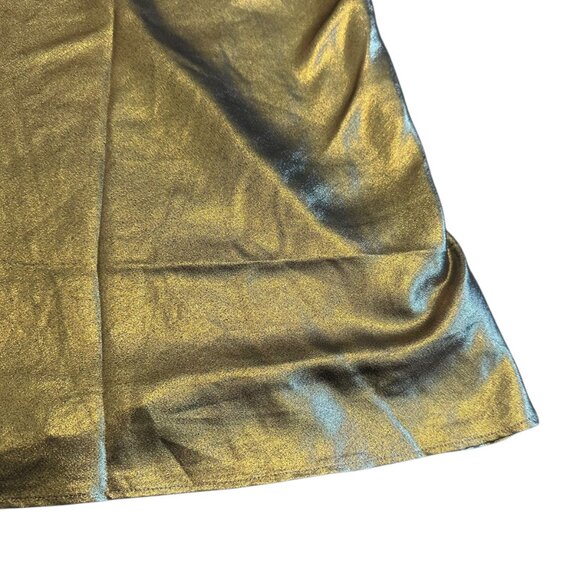 J. Crew Gold Pull-On Midi Skirt A-Line Stretch Party Classic Size Small Women's - Picture 8 of 12